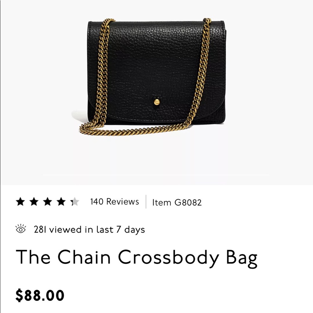 Madewell chain crossbody bag in brown leather